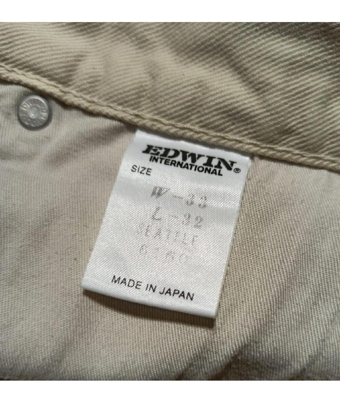 EDWIN Бежевые хлопковые прямые джинсы, фото 8