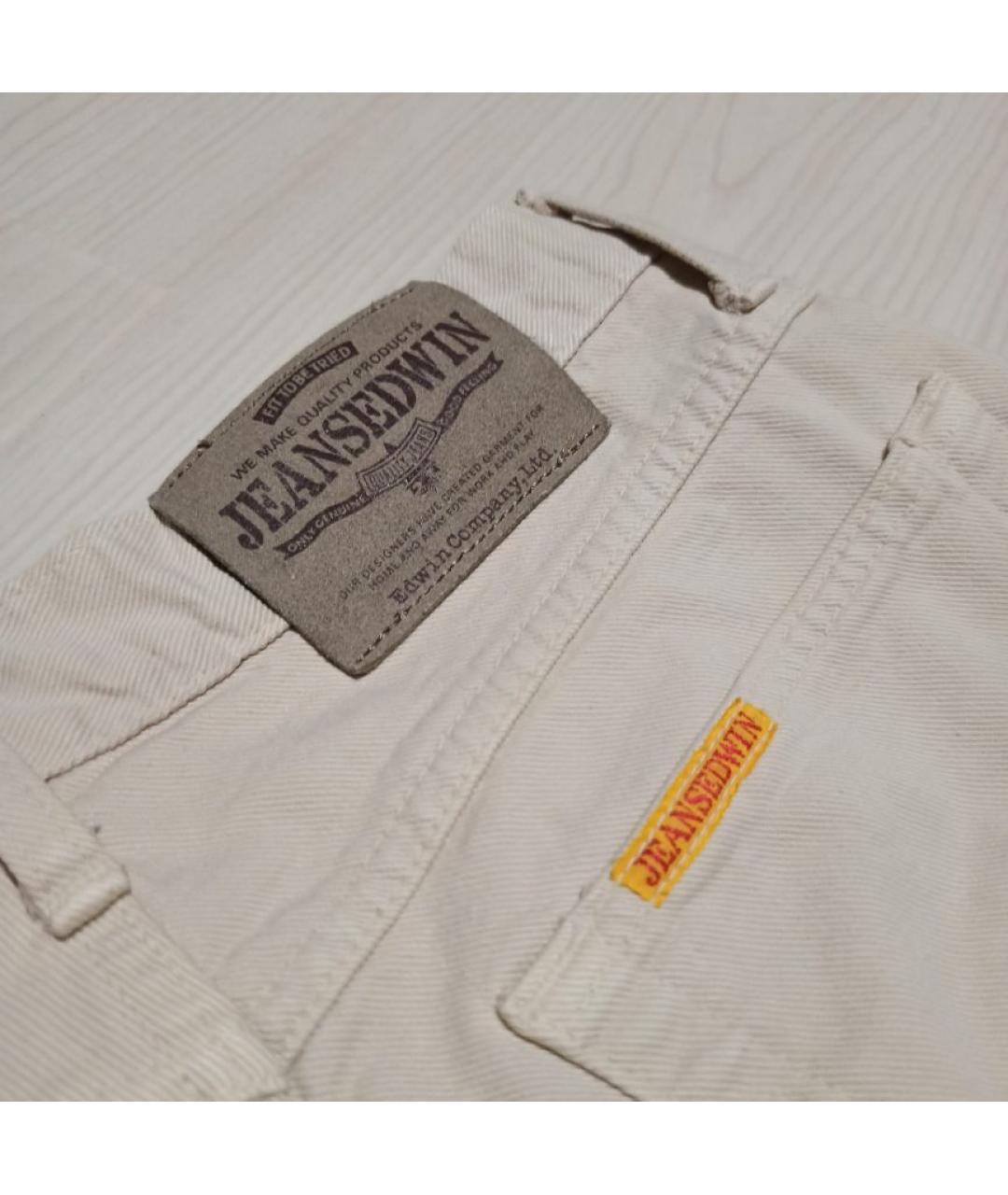 EDWIN Бежевые хлопковые прямые джинсы, фото 9