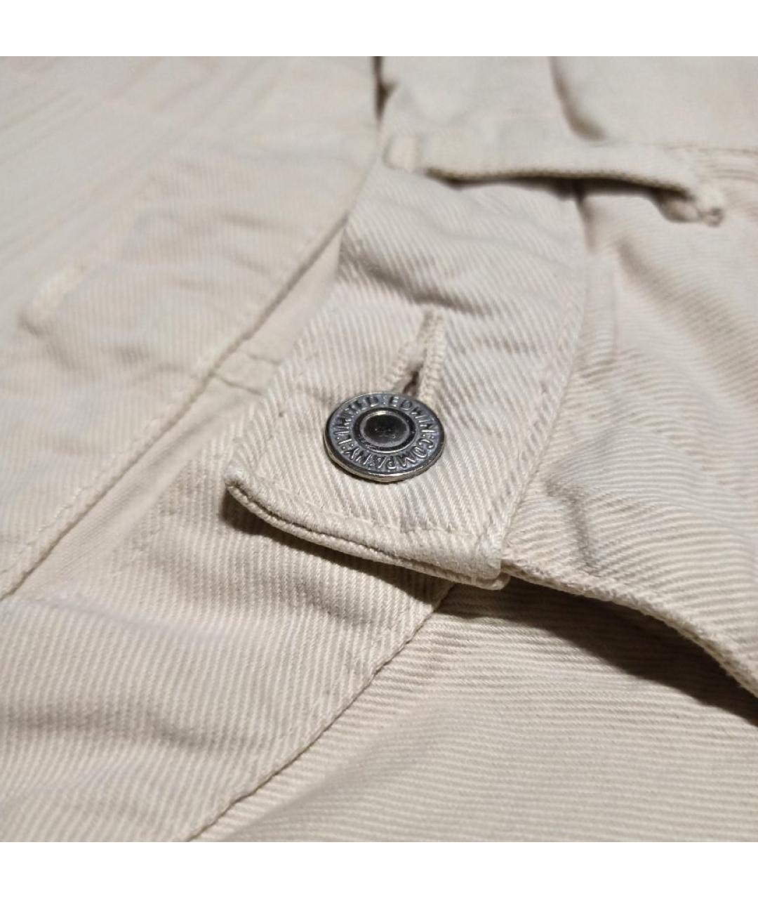 EDWIN Бежевые хлопковые прямые джинсы, фото 3