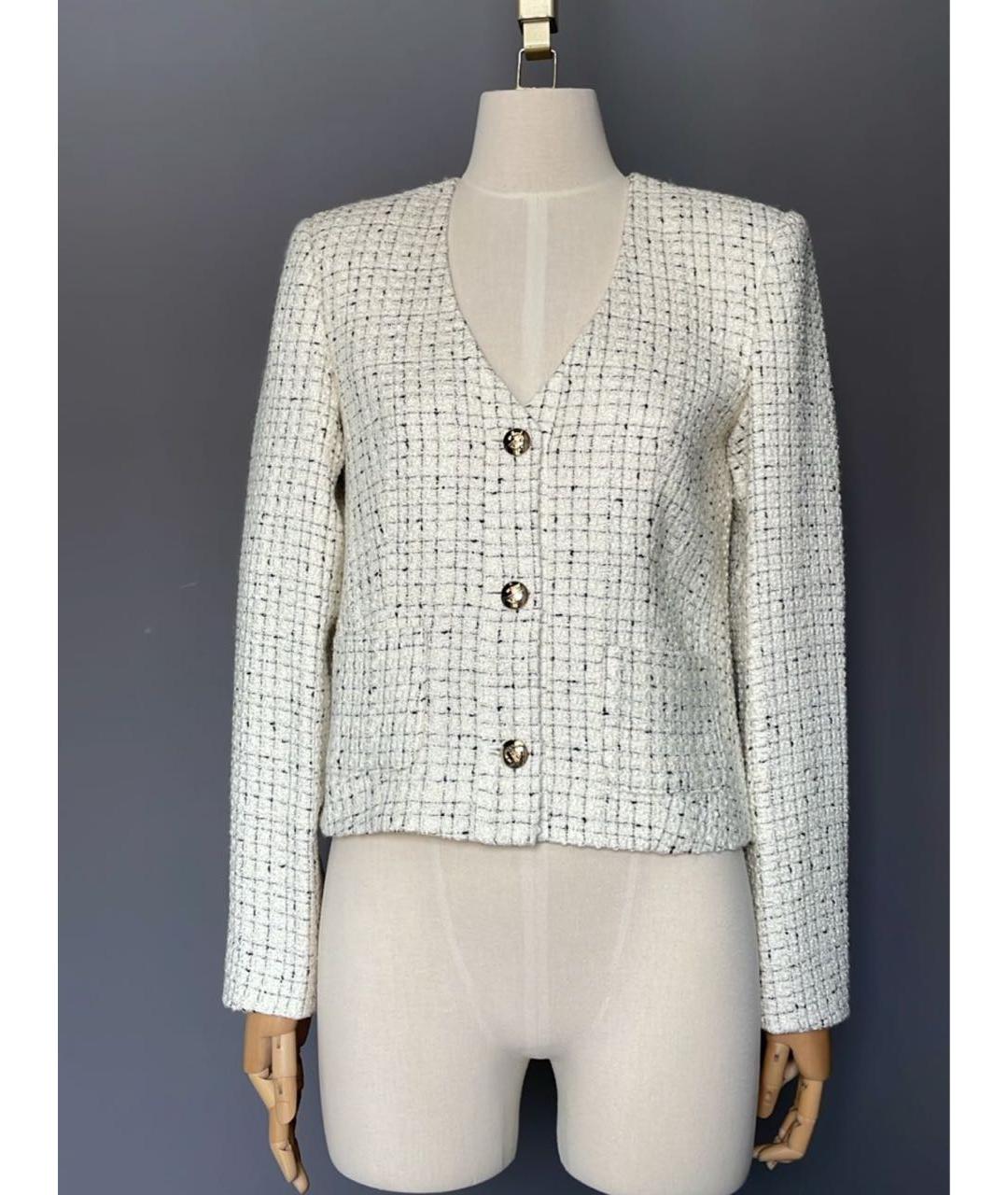 ANINE BING Белый твидовый жакет/пиджак, фото 4