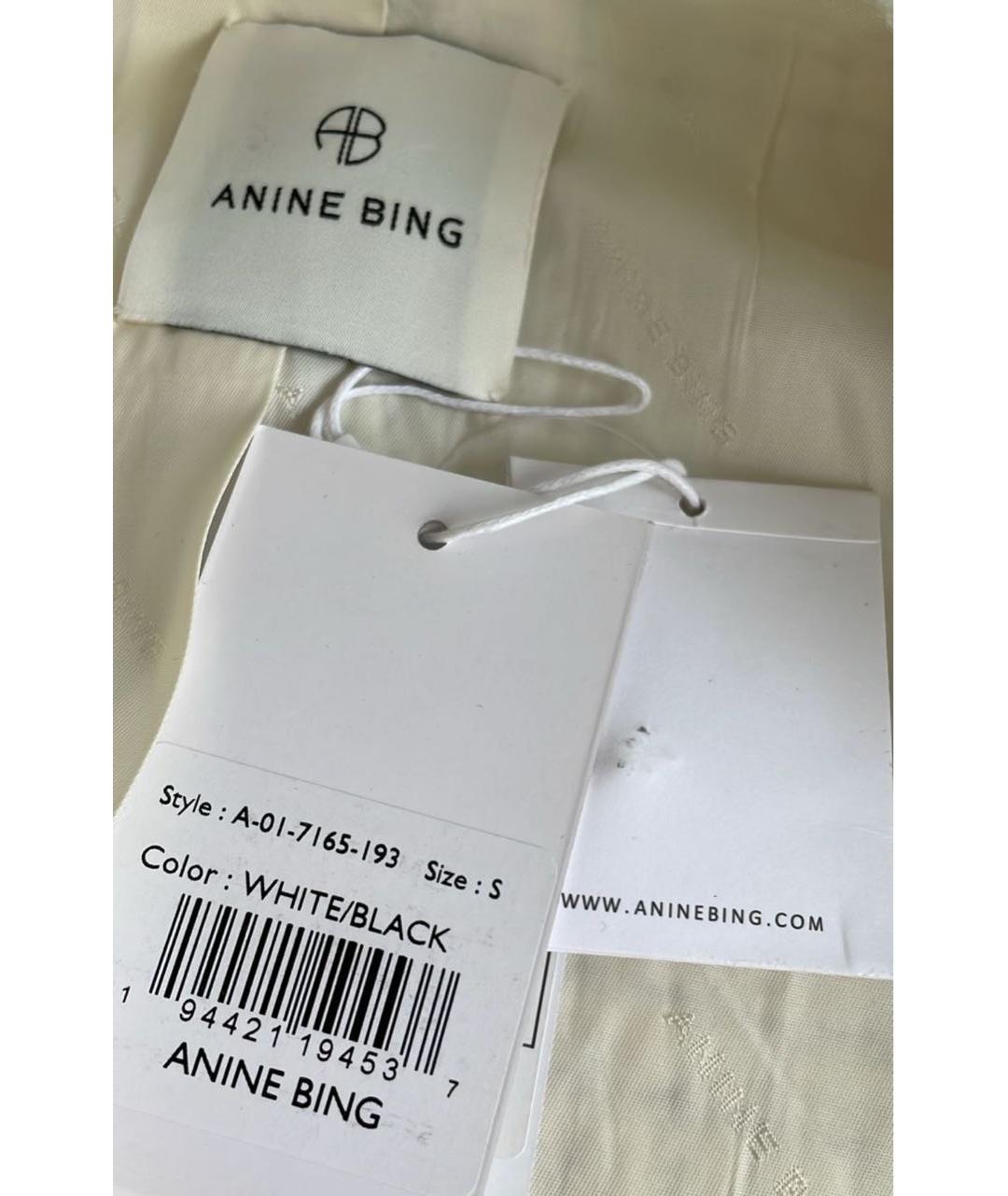 ANINE BING Белый твидовый жакет/пиджак, фото 2