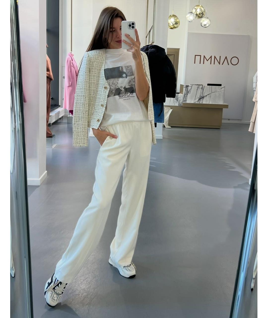 ANINE BING Белый твидовый жакет/пиджак, фото 8