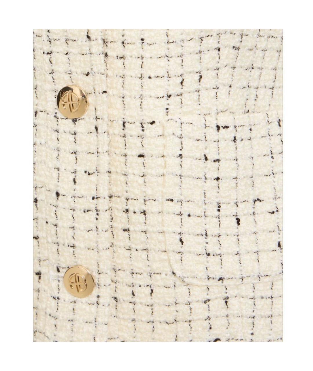 ANINE BING Белый твидовый жакет/пиджак, фото 7
