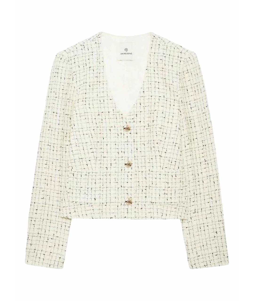 ANINE BING Белый твидовый жакет/пиджак, фото 1