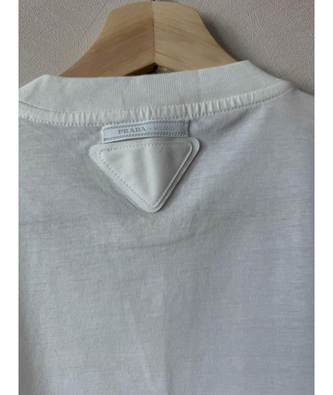 PRADA Белая хлопковая футболка, фото 3
