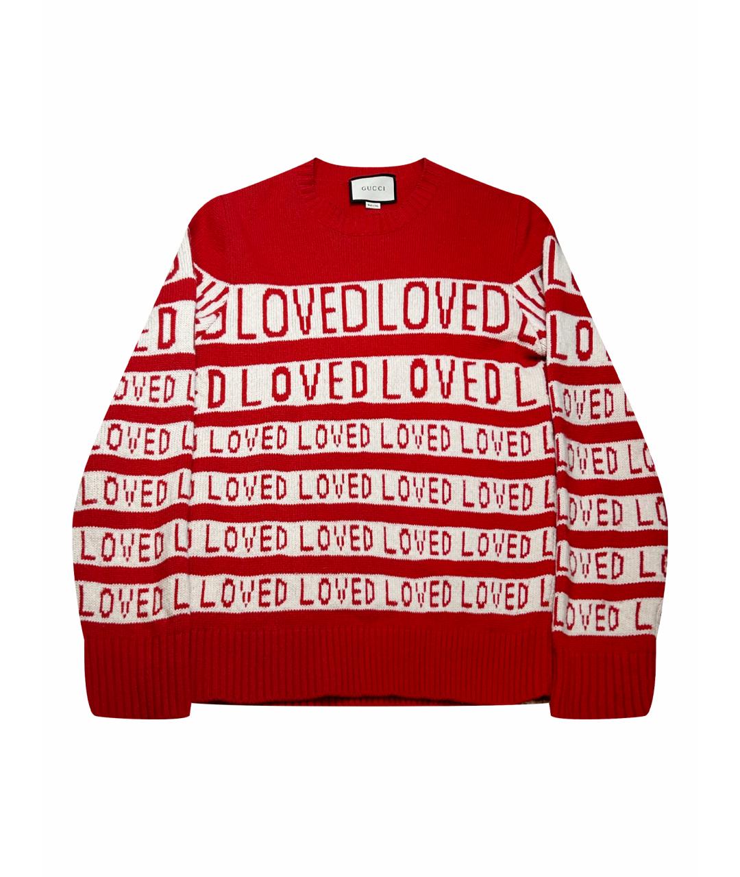 GUCCI Красный шерстяной джемпер / свитер, фото 1