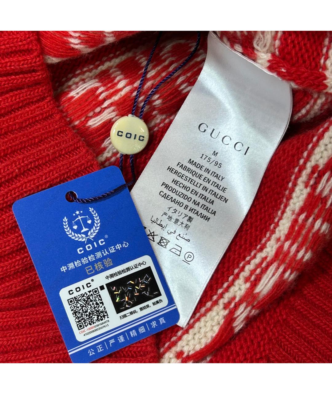 GUCCI Красный шерстяной джемпер / свитер, фото 4