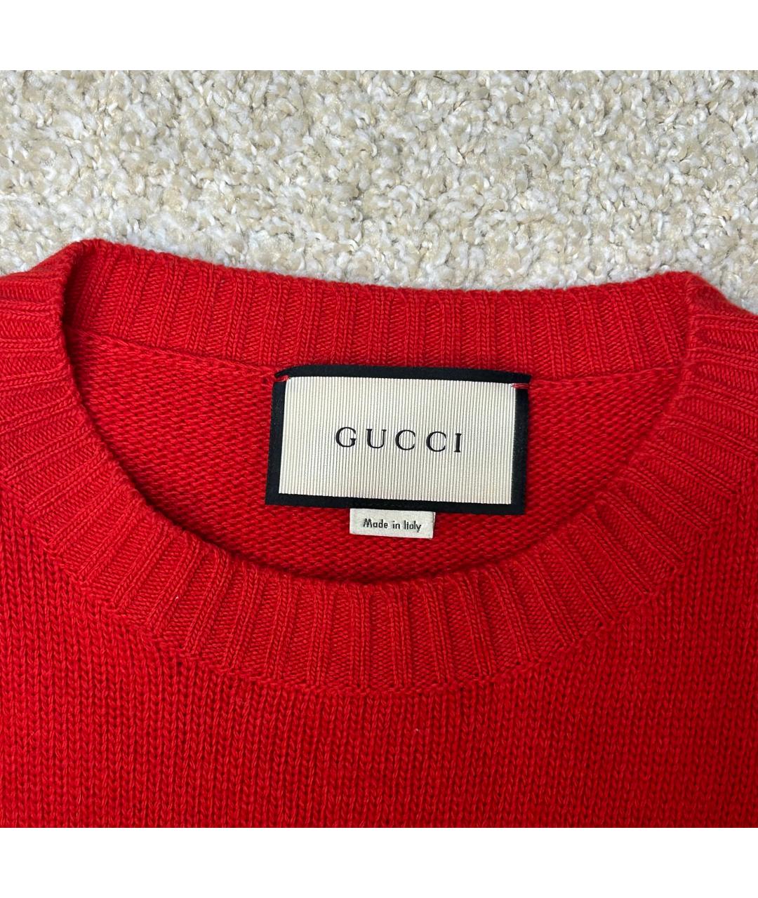GUCCI Красный шерстяной джемпер / свитер, фото 3