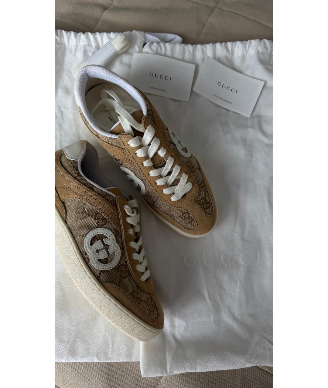 GUCCI Бежевые замшевые кеды, фото 7