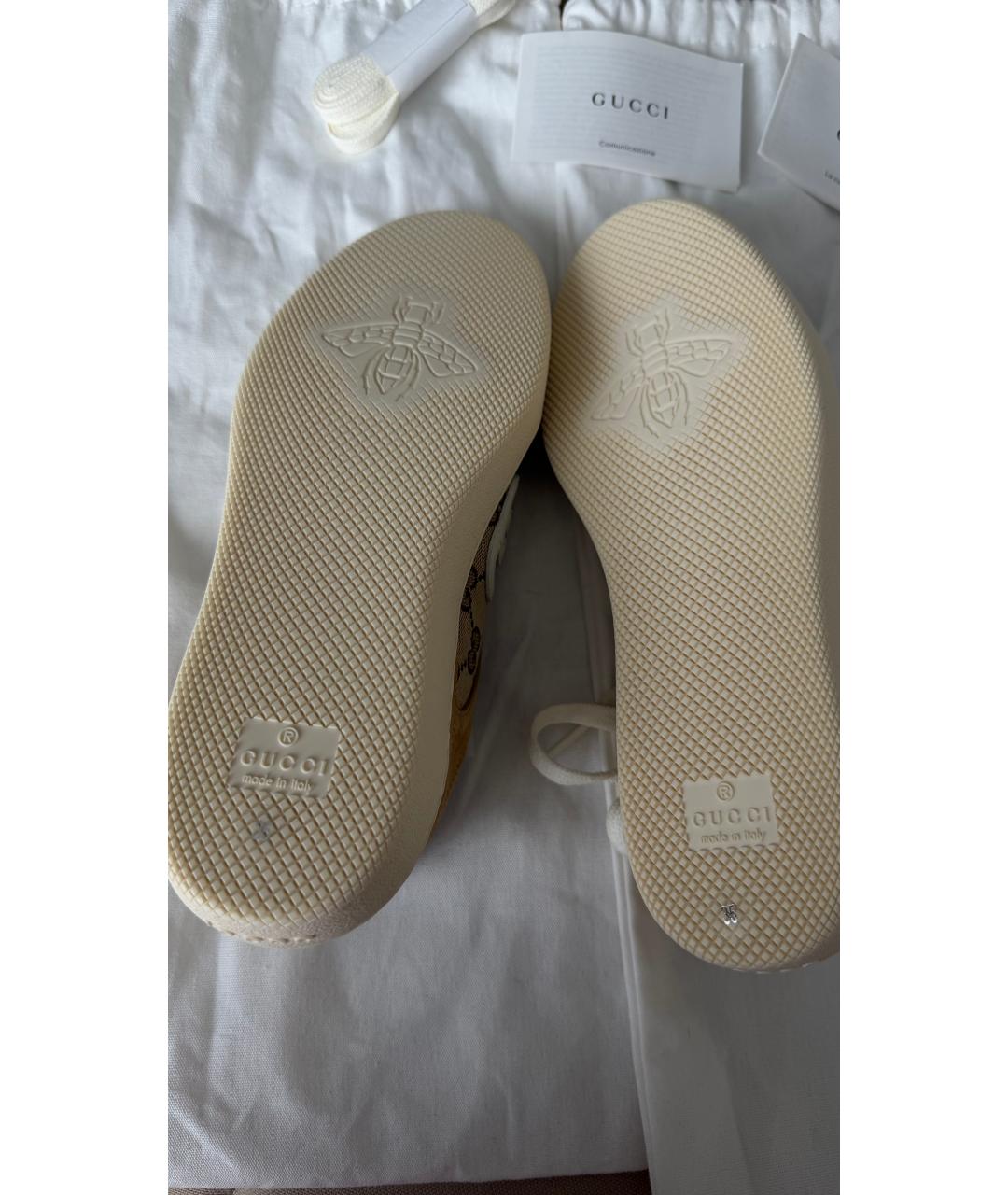 GUCCI Бежевые замшевые кеды, фото 5