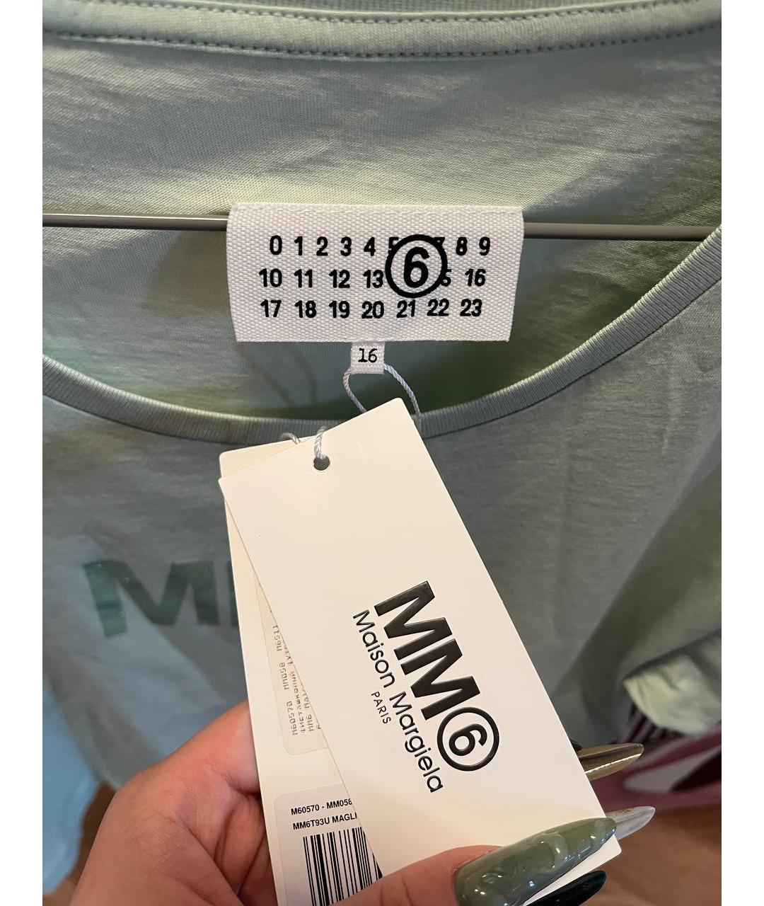 MM6 MAISON MARGIELA Бирюзовый хлопковый детская футболка / топ, фото 3