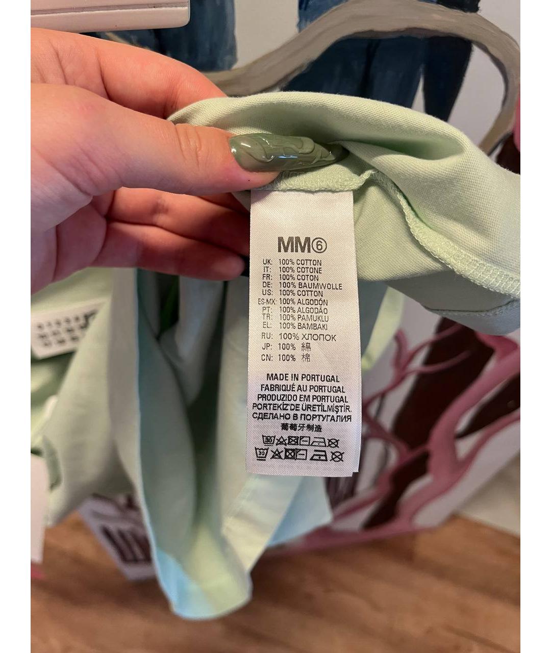 MM6 MAISON MARGIELA Бирюзовый хлопковый детская футболка / топ, фото 4