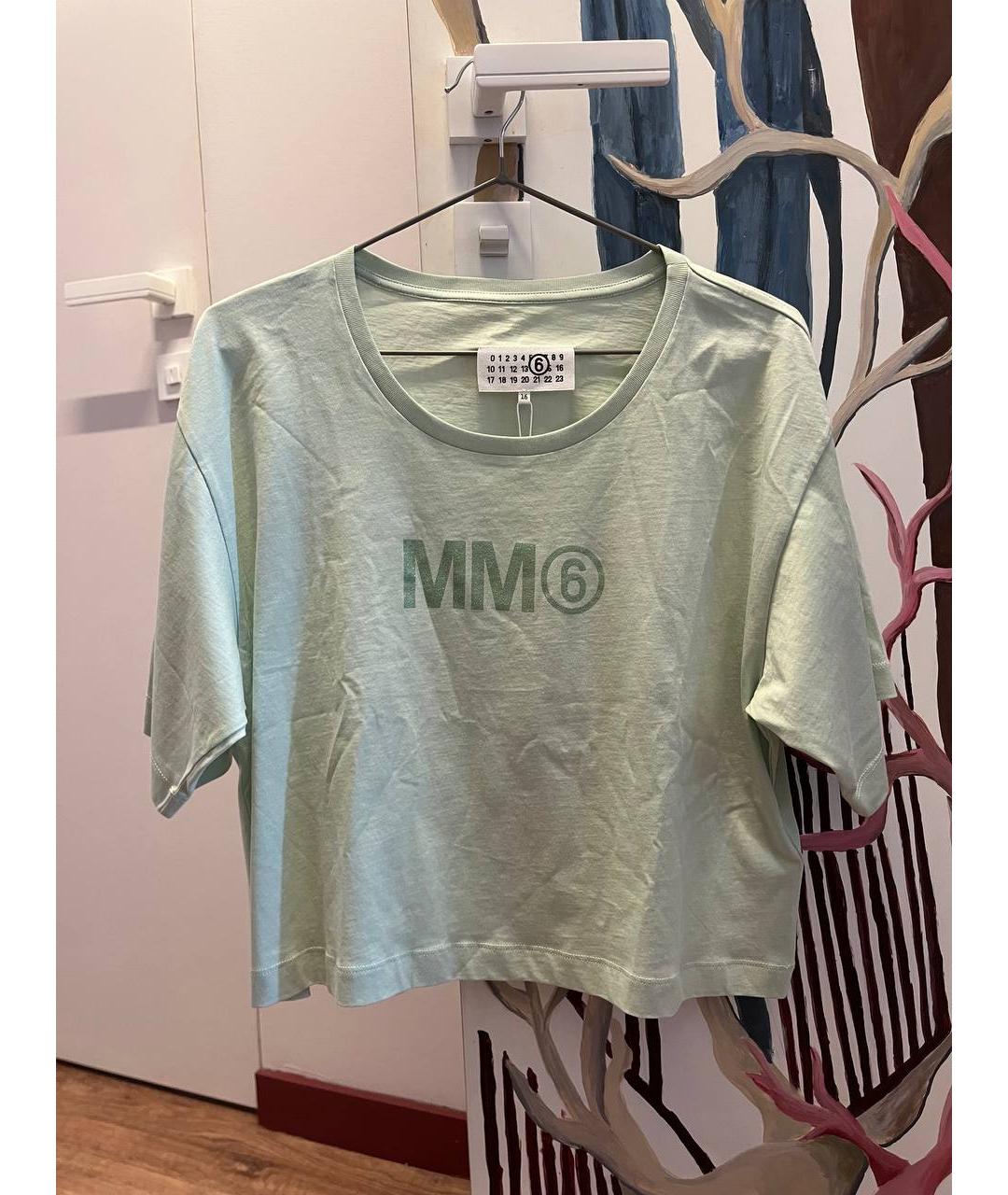 MM6 MAISON MARGIELA Бирюзовый хлопковый детская футболка / топ, фото 5