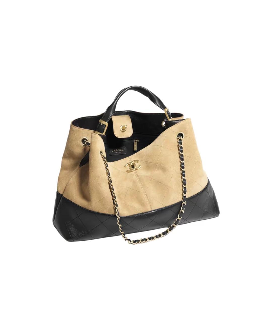 CHANEL Коричневая кожаная сумка тоут, фото 2