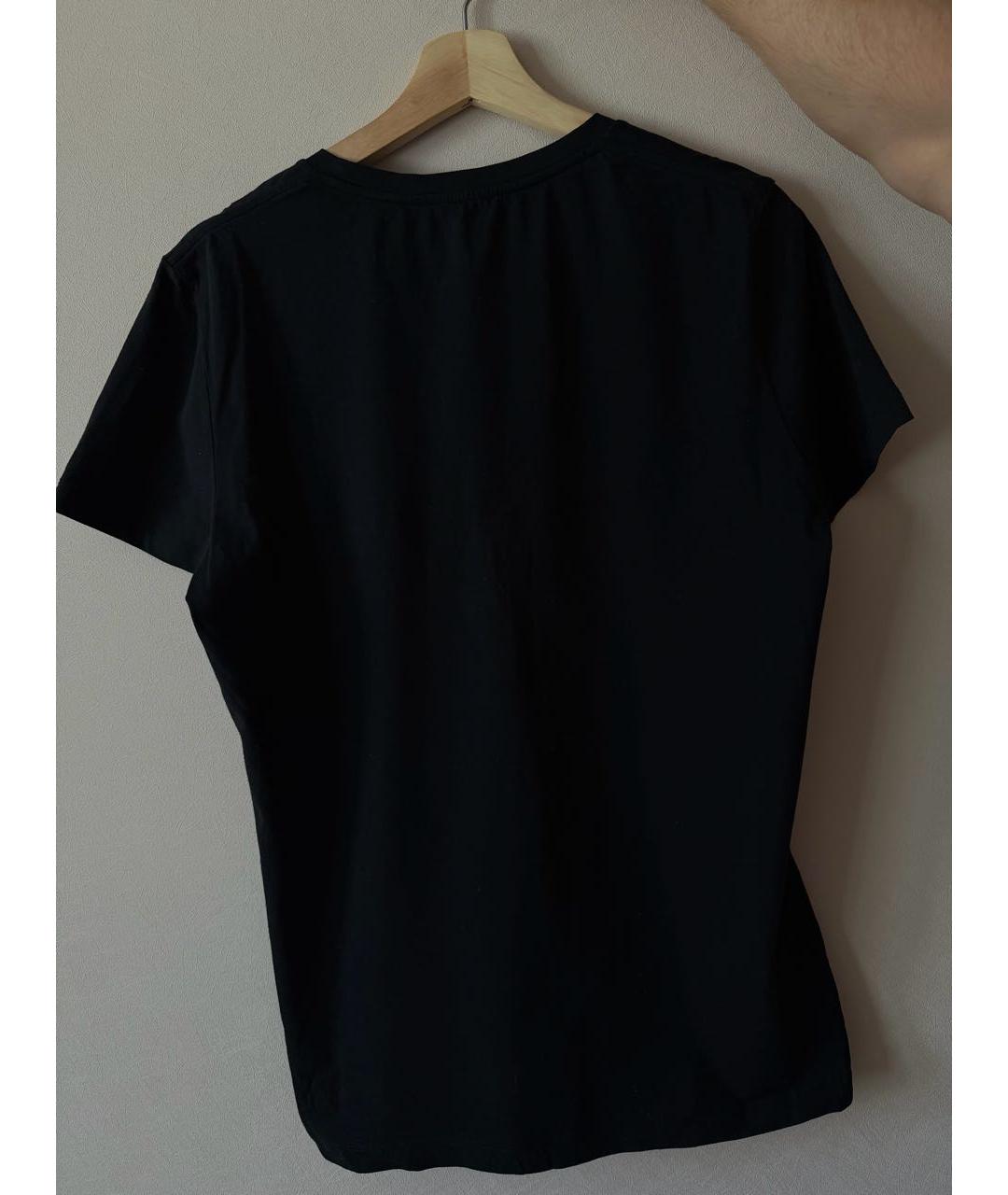BALMAIN Черная хлопковая футболка, фото 2
