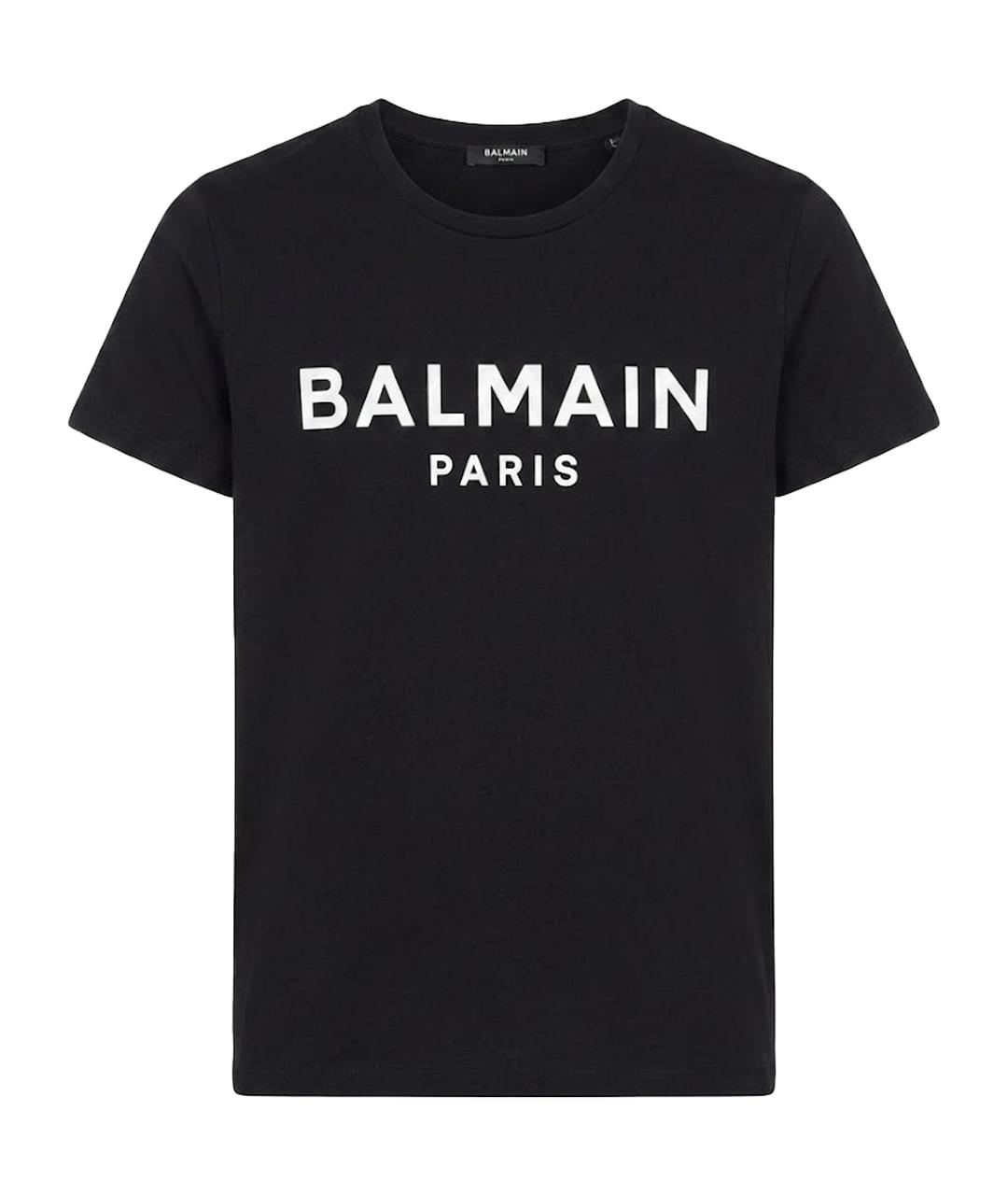 BALMAIN Черная хлопковая футболка, фото 1