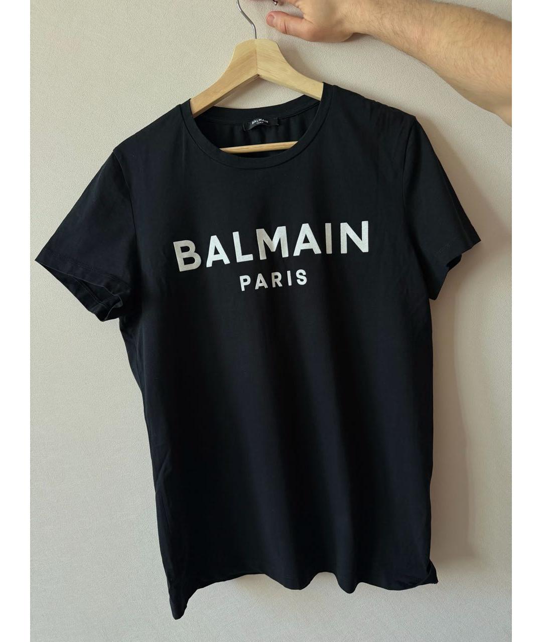 BALMAIN Черная хлопковая футболка, фото 5