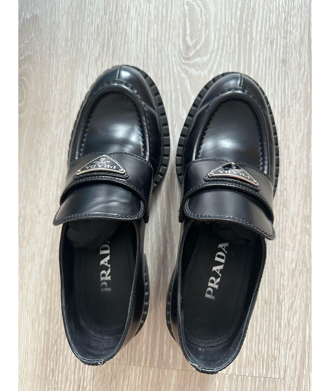 PRADA Черные кожаные лоферы, фото 3