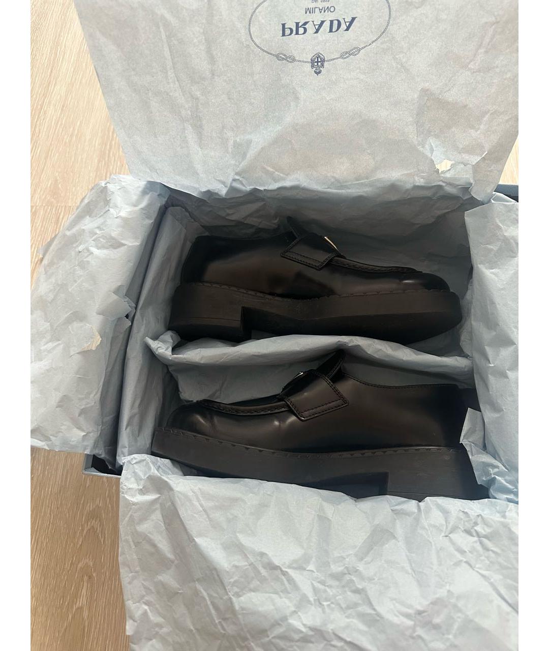 PRADA Черные кожаные лоферы, фото 6