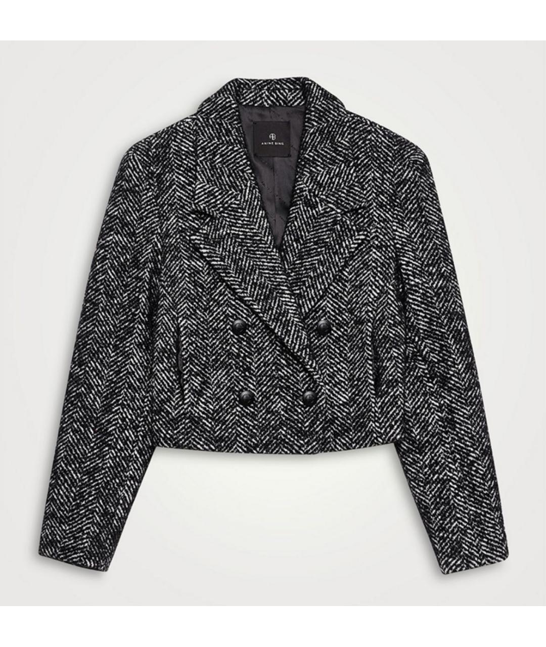 ANINE BING Черный твидовый жакет/пиджак, фото 9