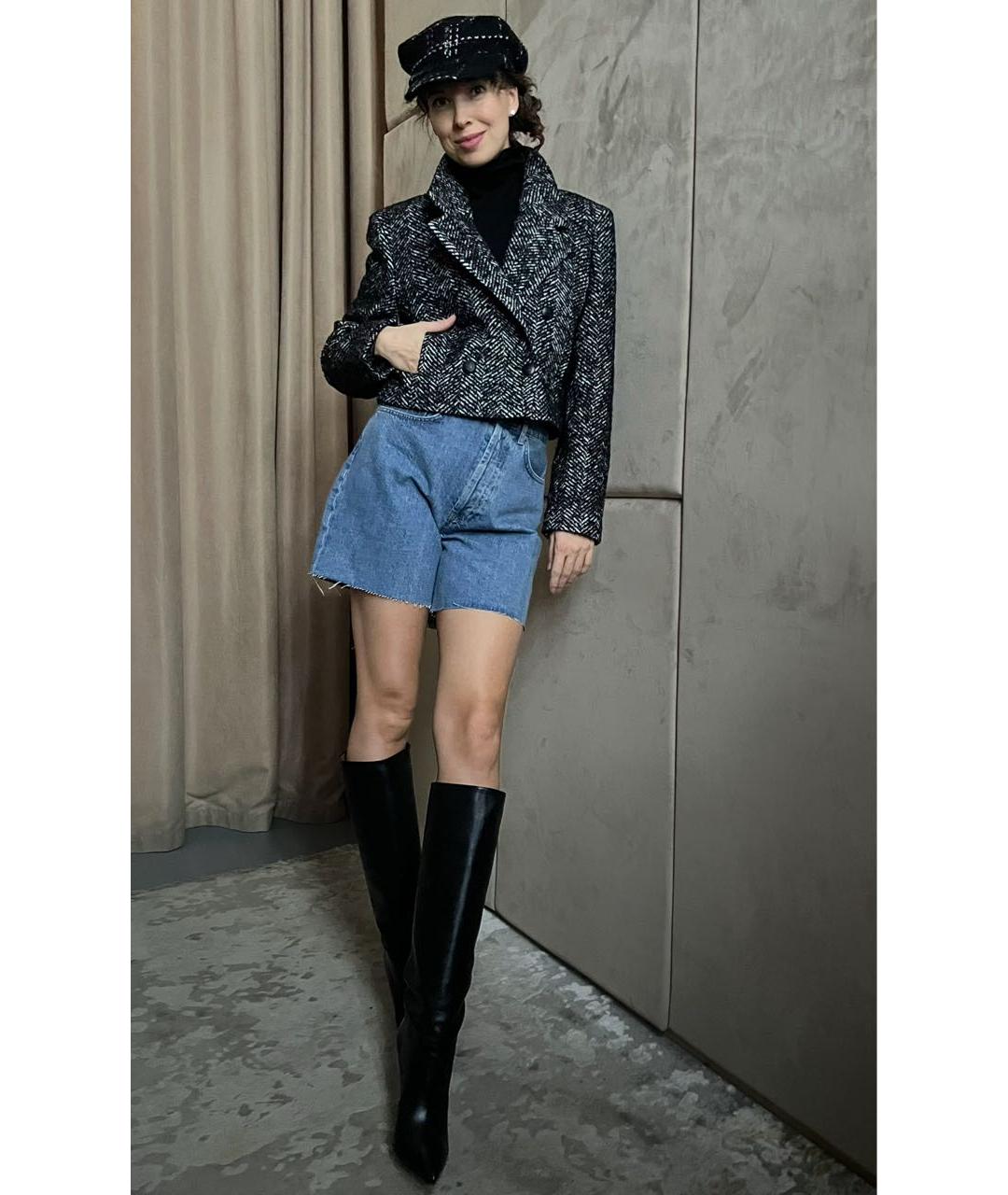 ANINE BING Черный твидовый жакет/пиджак, фото 7