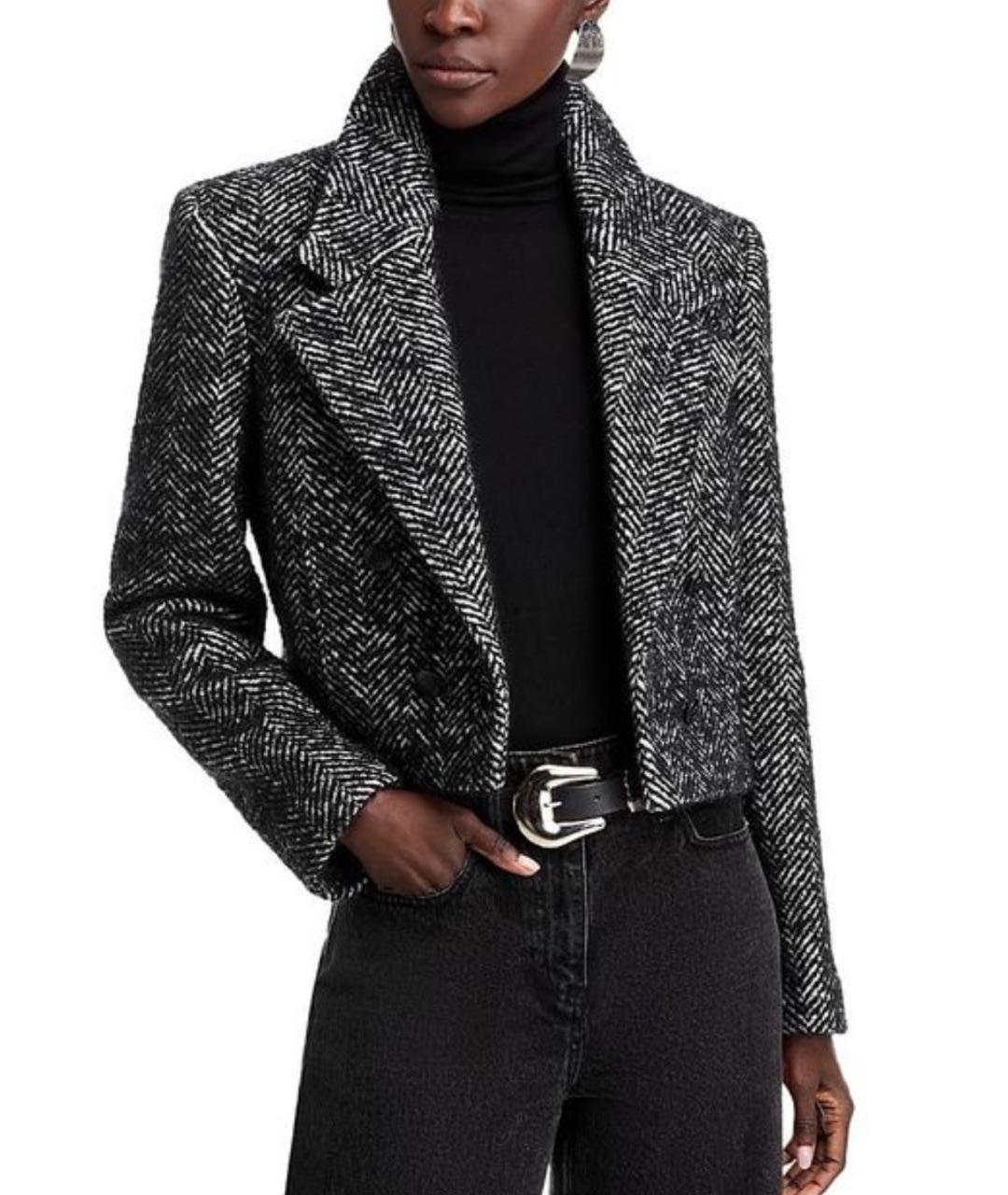 ANINE BING Черный твидовый жакет/пиджак, фото 8