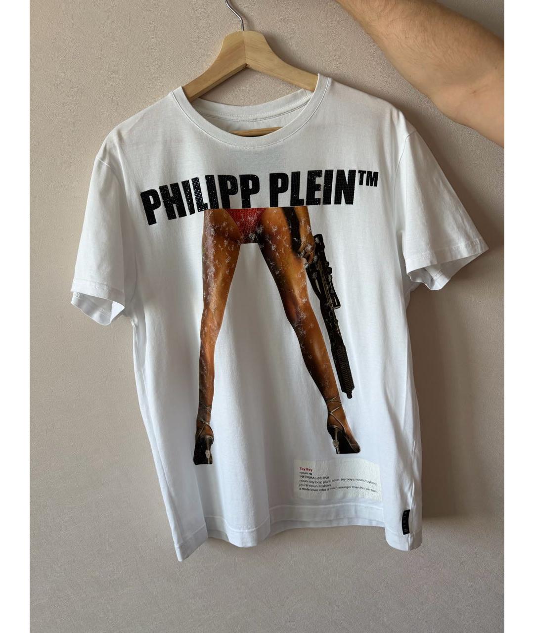 PHILIPP PLEIN Белая хлопковая футболка, фото 5