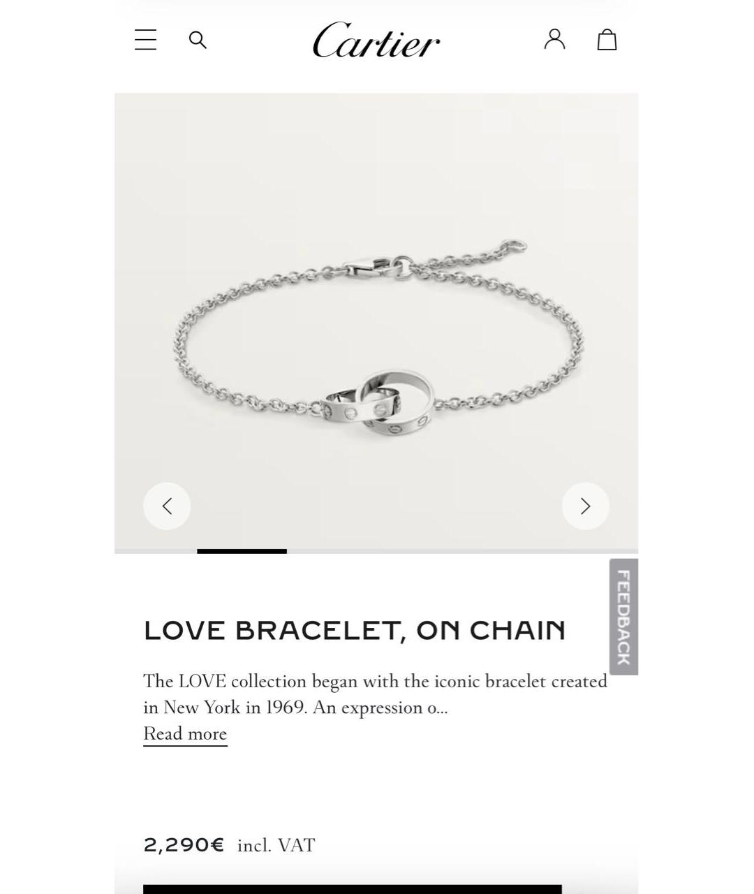 CARTIER Серый браслет из белого золота, фото 9