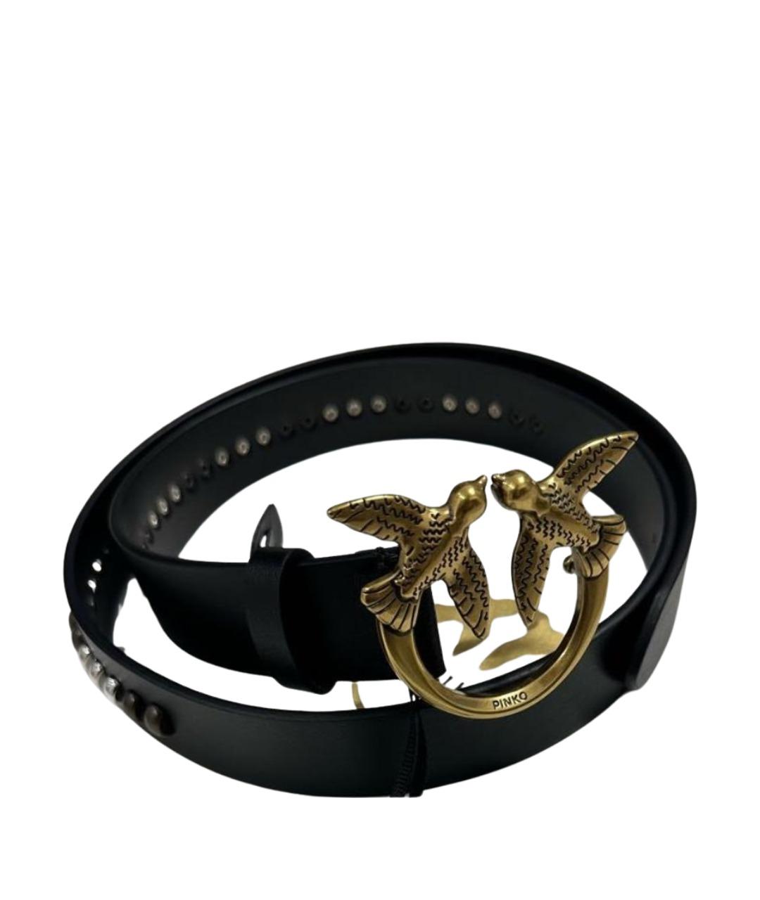 PINKO Черный кожаный ремень, фото 1