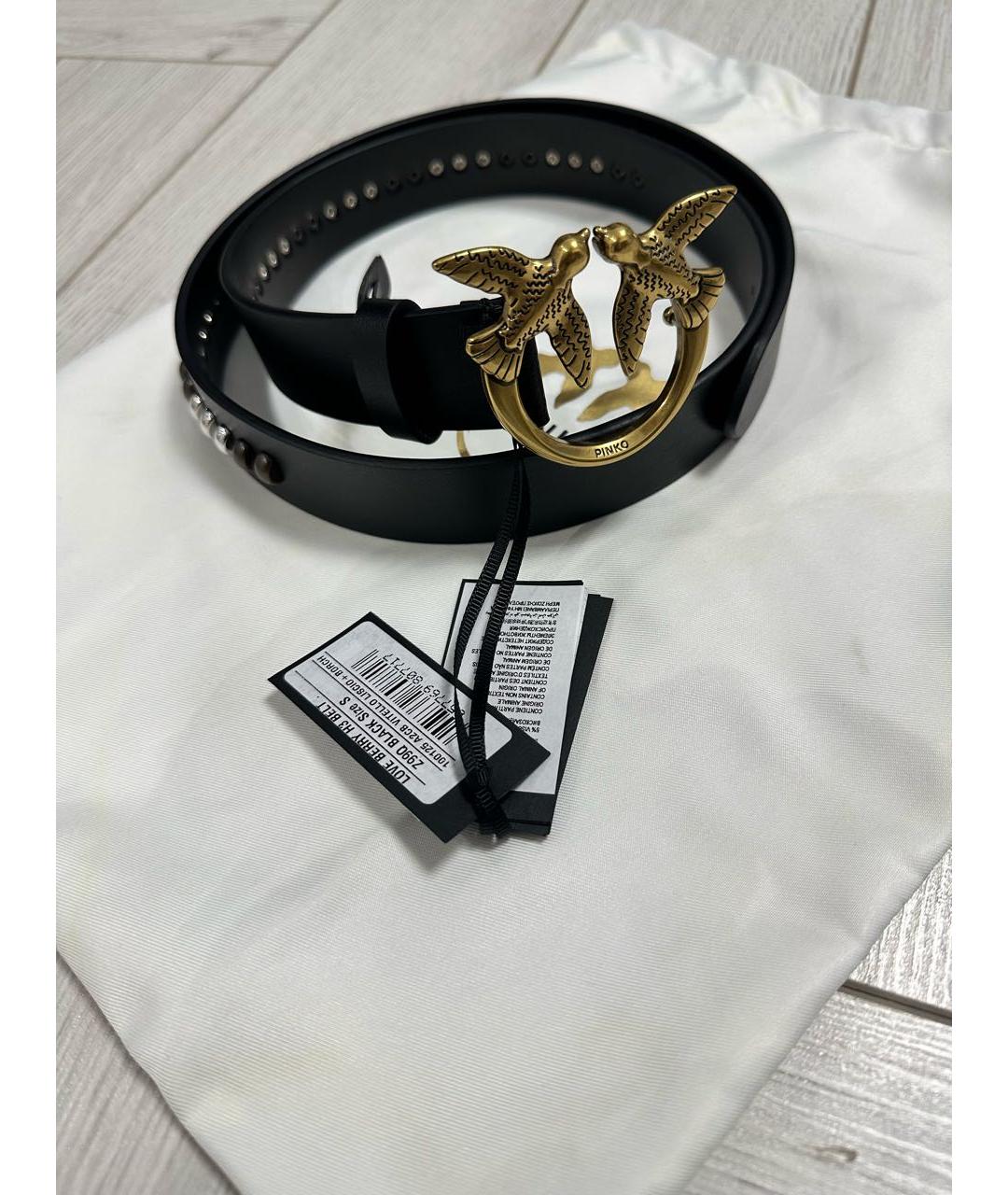 PINKO Черный кожаный ремень, фото 5