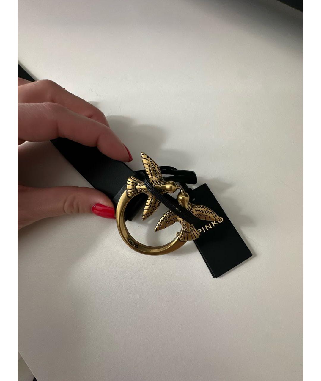 PINKO Черный кожаный ремень, фото 2