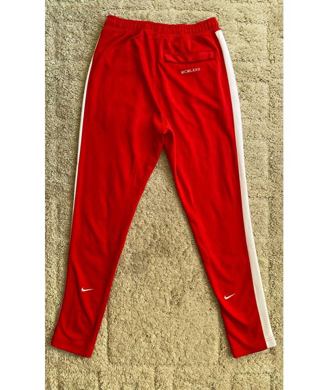 NIKE Красные синтетические брюки чинос, фото 2