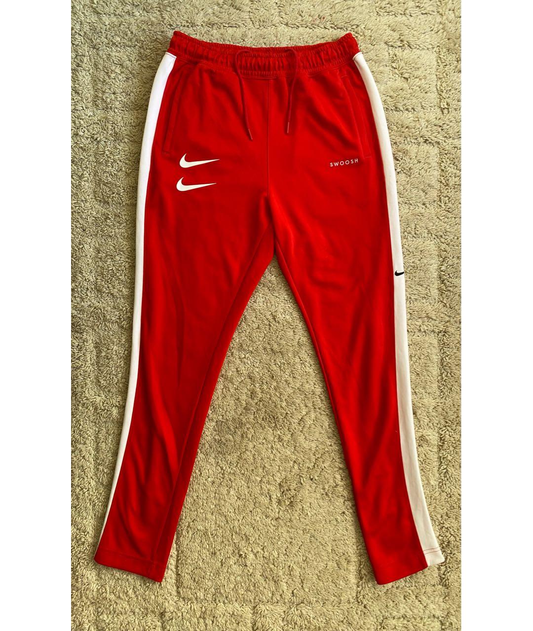 NIKE Красные синтетические брюки чинос, фото 7