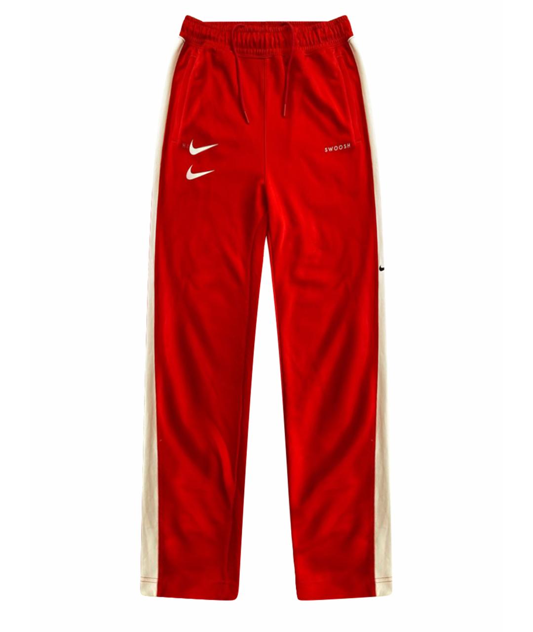 NIKE Красные синтетические брюки чинос, фото 1
