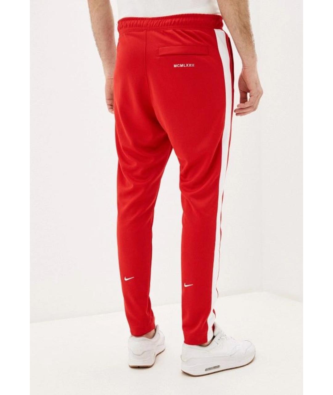 NIKE Красные синтетические брюки чинос, фото 6