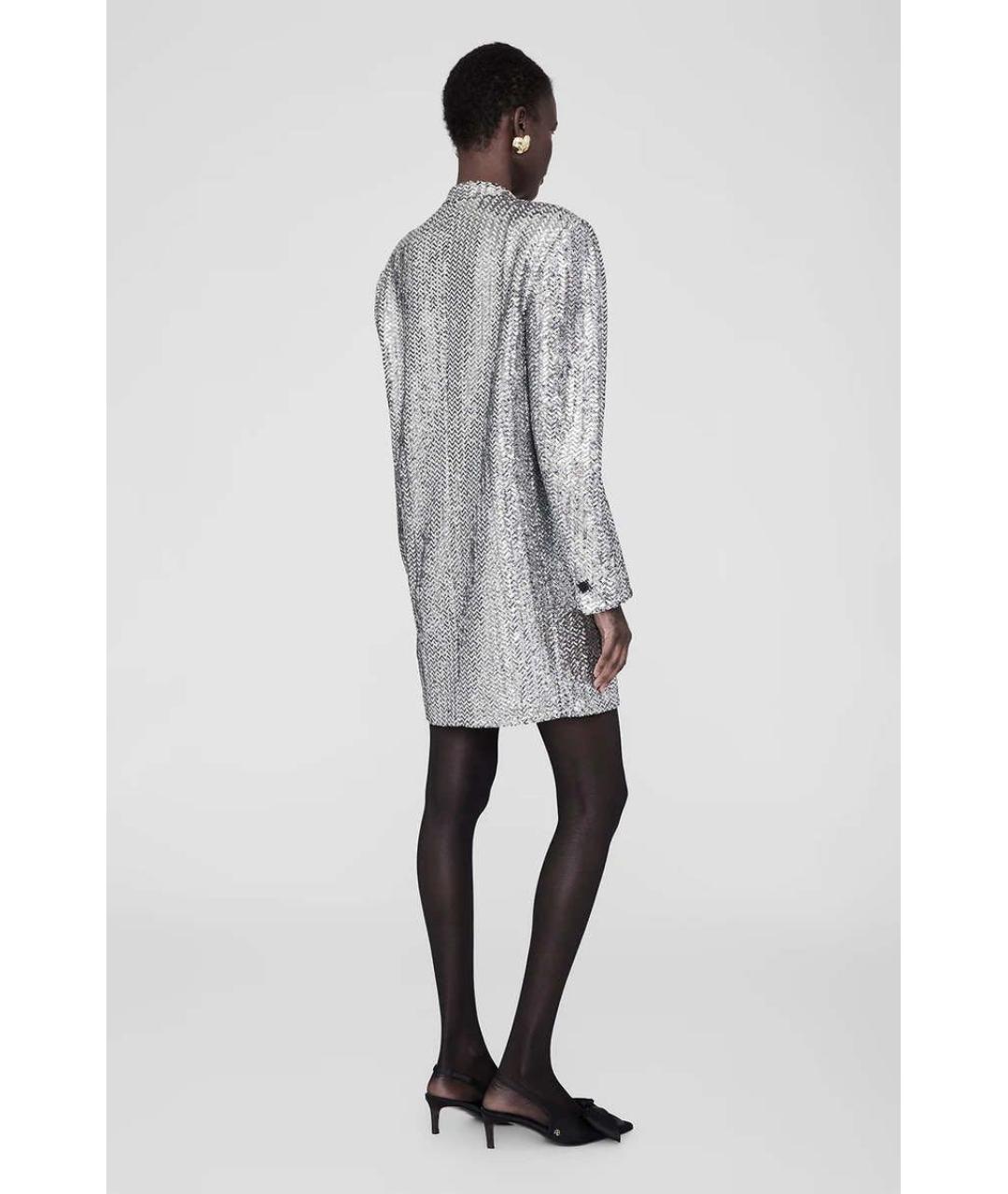 ANINE BING Серебряное полиэстеровое вечернее платье, фото 6