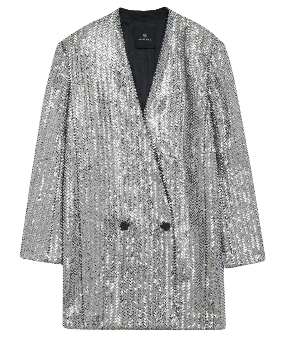 ANINE BING Серебряное полиэстеровое вечернее платье, фото 1