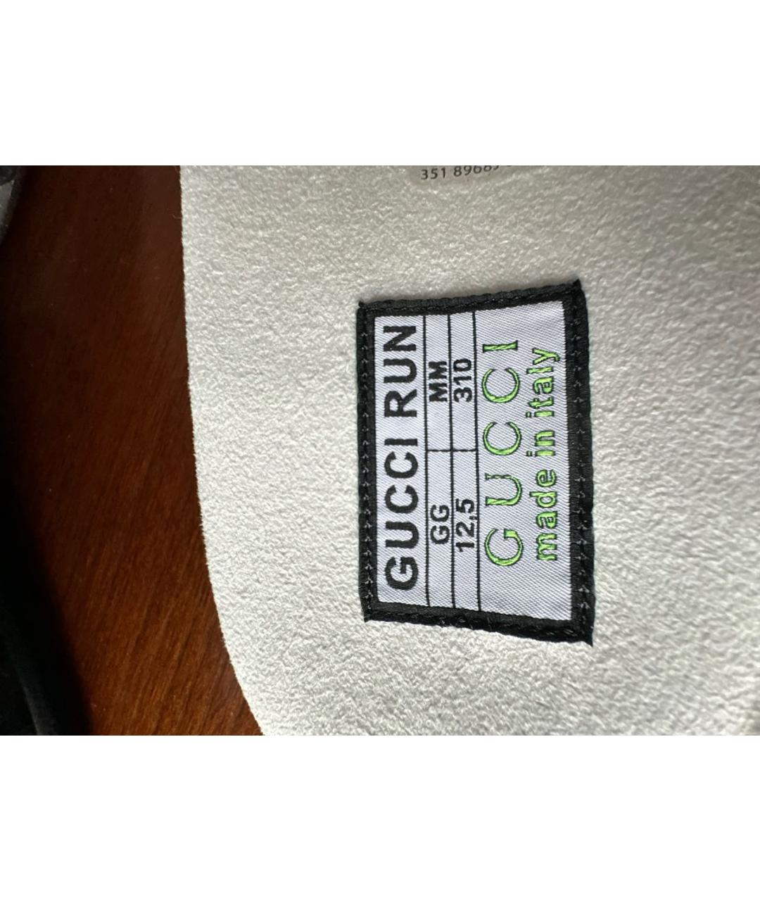 GUCCI Белые текстильные низкие кроссовки / кеды, фото 6