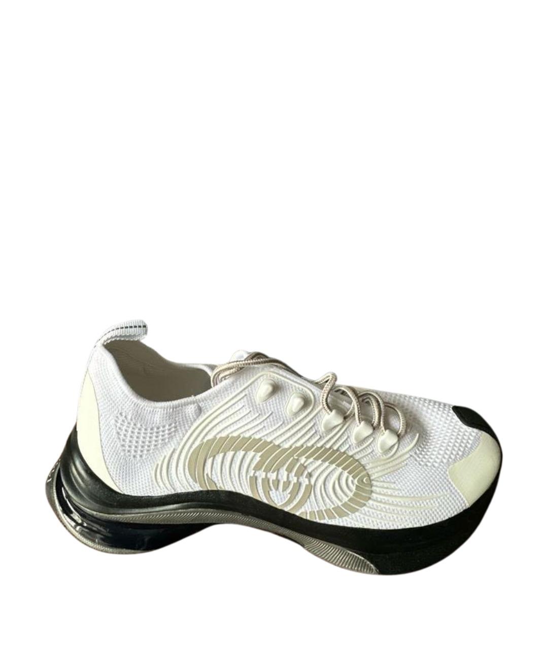 GUCCI Белые текстильные низкие кроссовки / кеды, фото 1