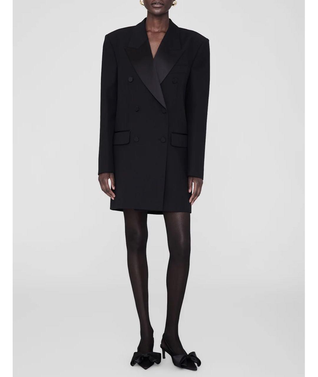 ANINE BING Черное шерстяное вечернее платье, фото 8