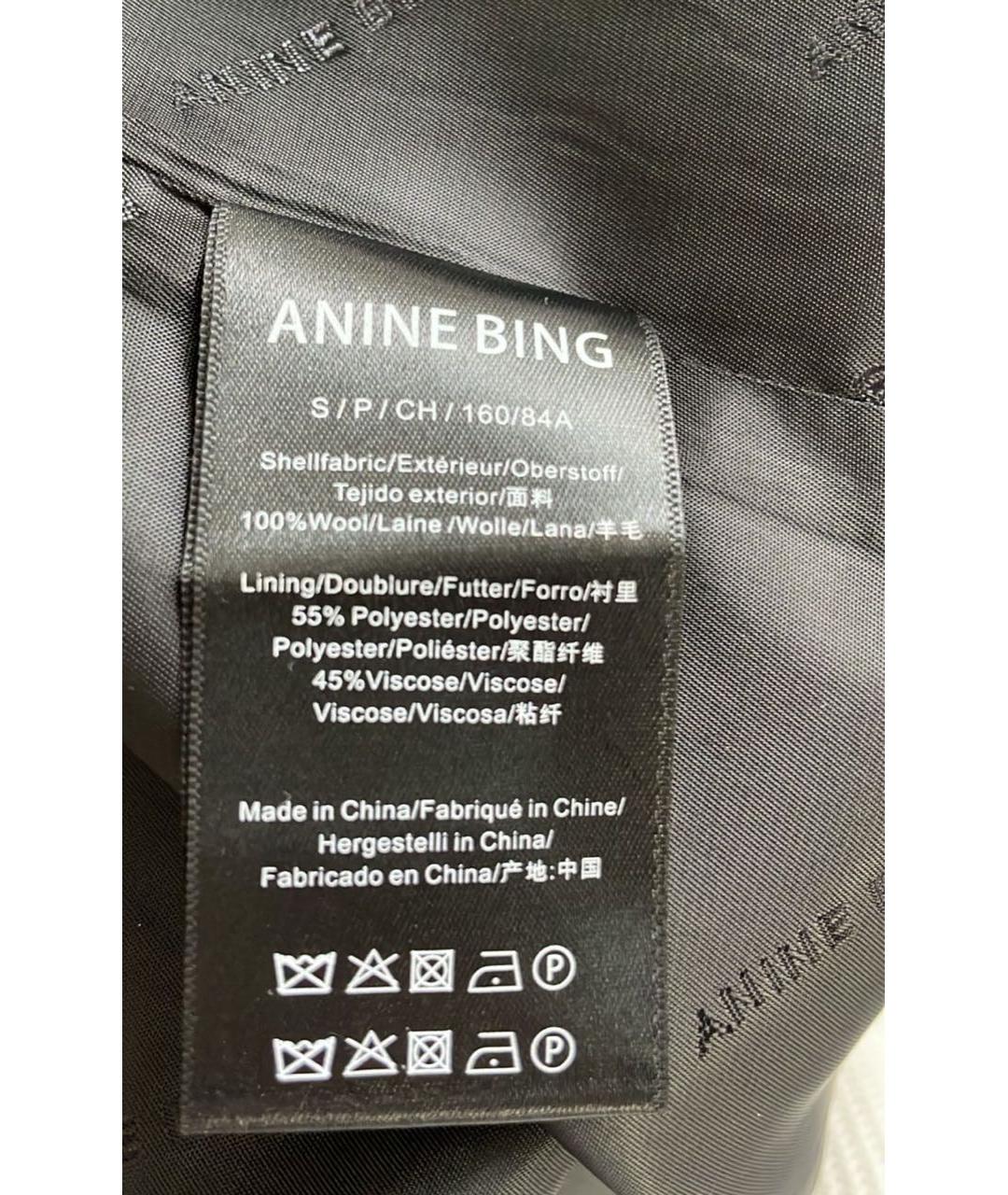 ANINE BING Черное шерстяное вечернее платье, фото 3