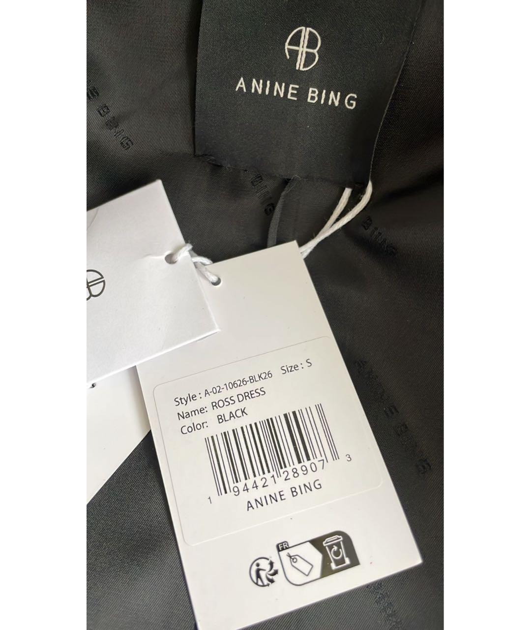 ANINE BING Черное шерстяное вечернее платье, фото 5