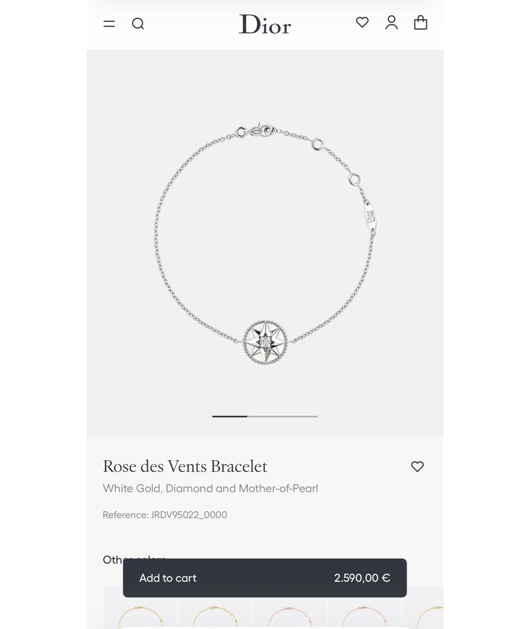 CHRISTIAN DIOR Серый браслет из белого золота, фото 9