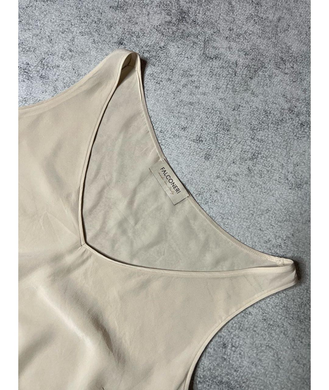 FALCONERI Бежевая шелковая майка, фото 3