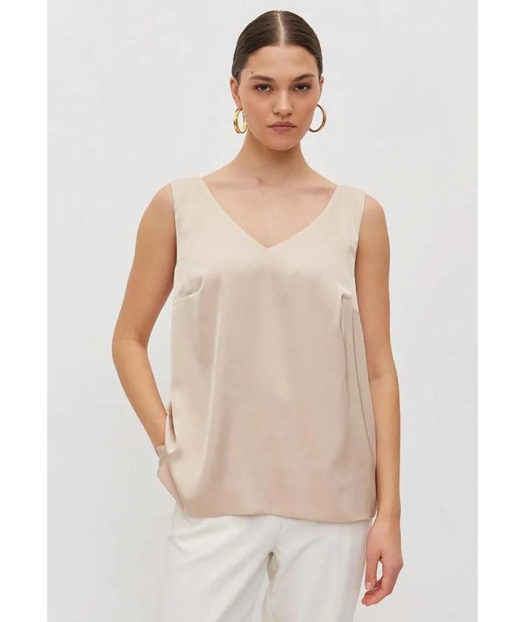 FALCONERI Бежевая шелковая майка, фото 2