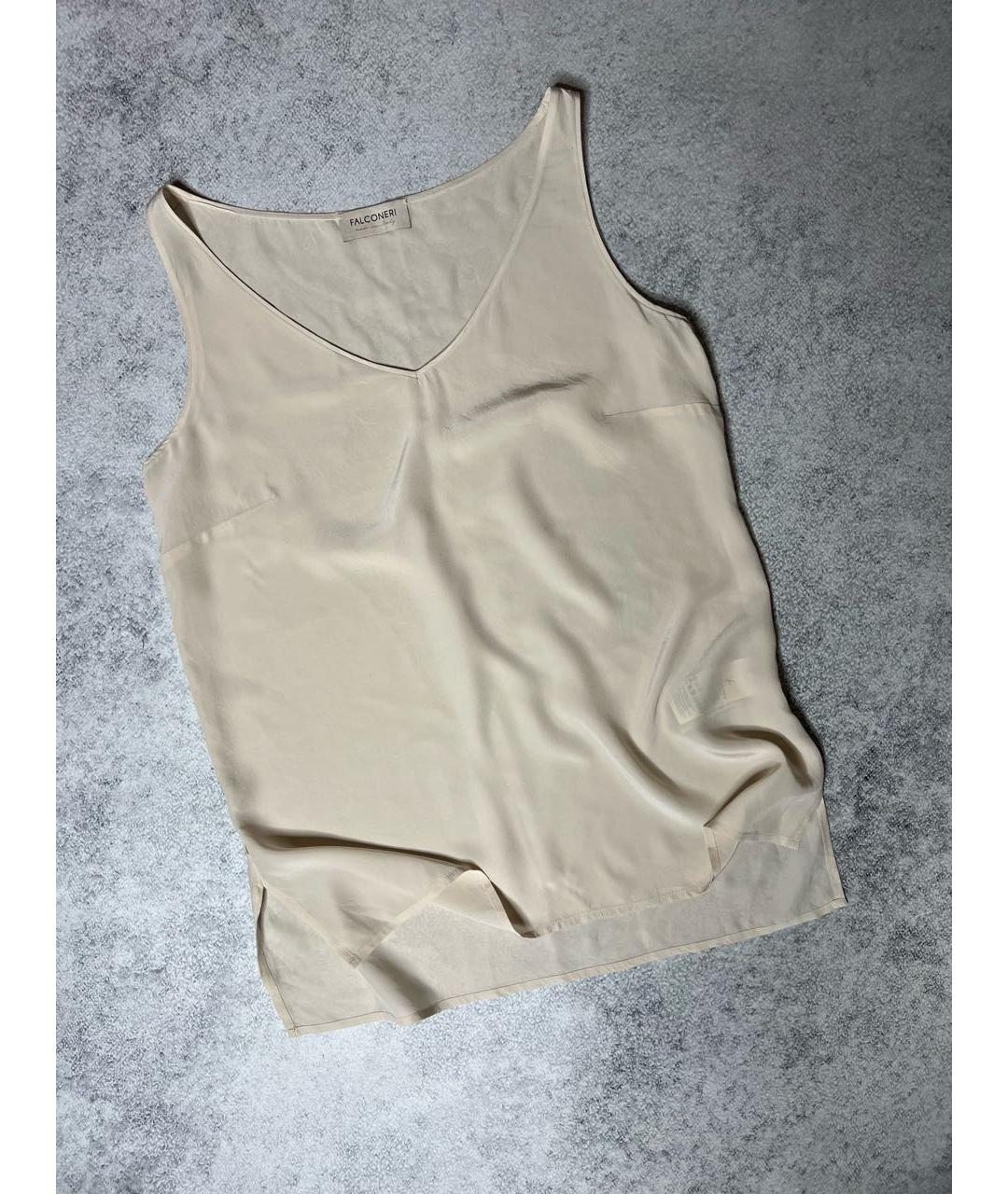 FALCONERI Бежевая шелковая майка, фото 7