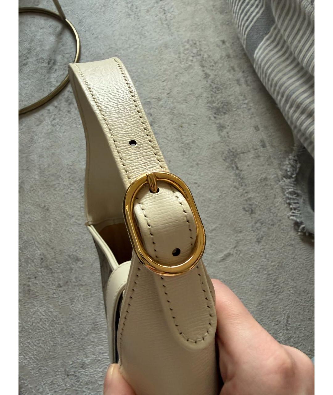 GUCCI Бежевая кожаная сумка с короткими ручками, фото 6