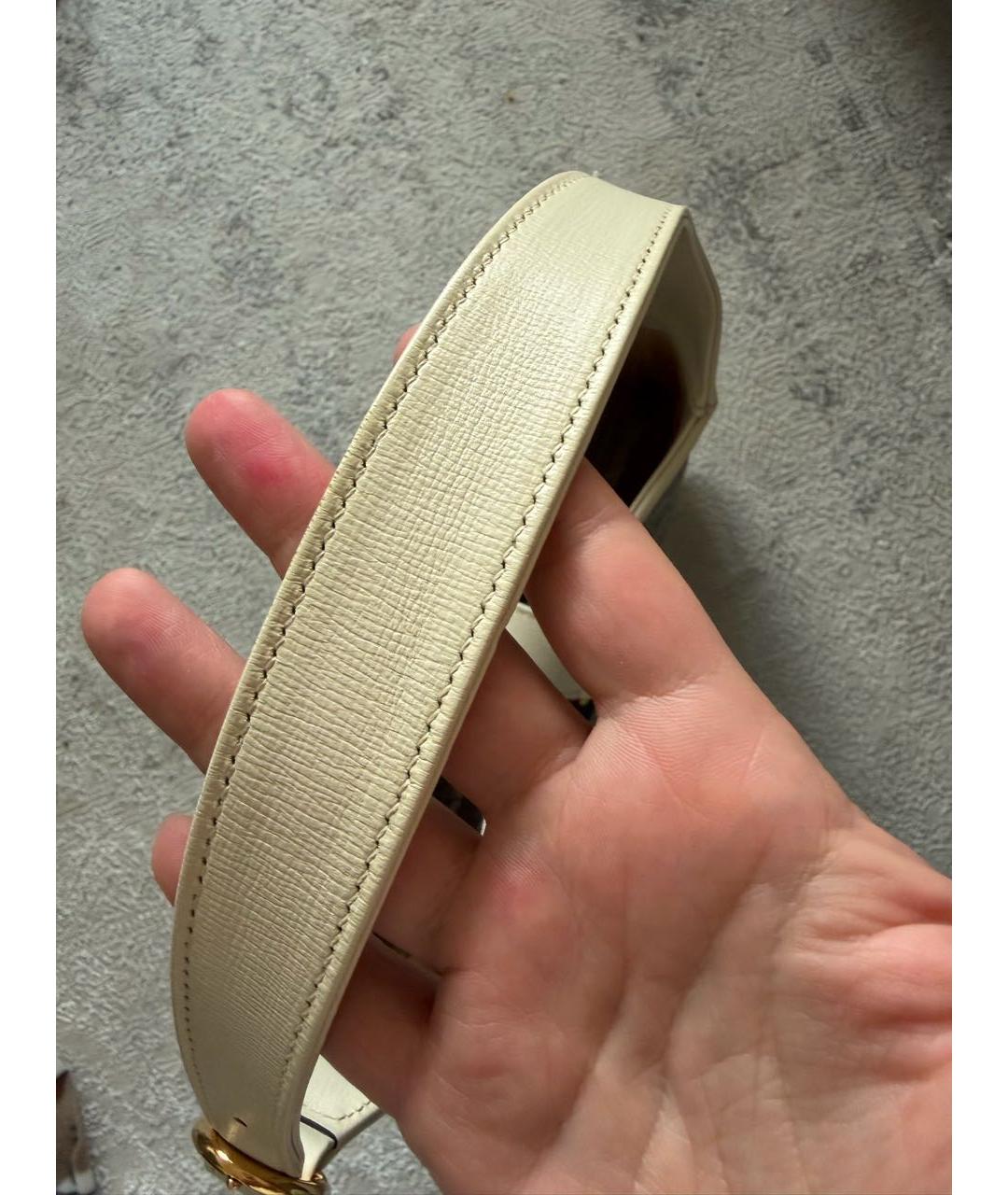 GUCCI Бежевая кожаная сумка с короткими ручками, фото 7