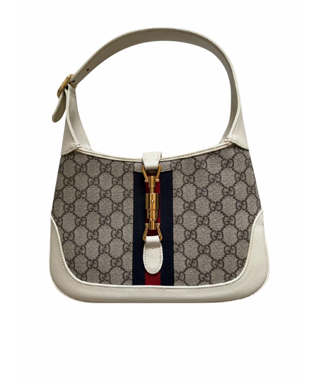 GUCCI Бежевая кожаная сумка с короткими ручками, фото 1