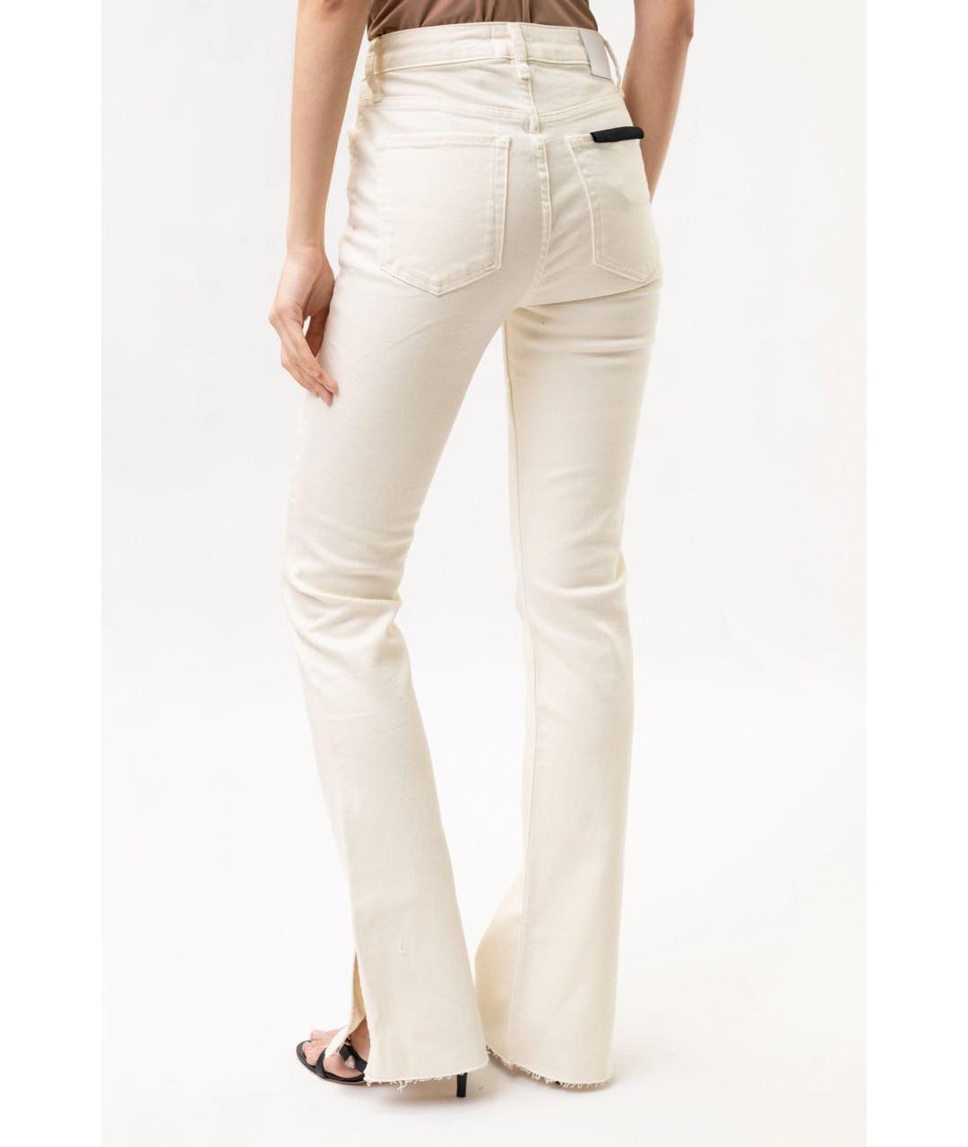 ANINE BING Бежевые хлопко-эластановые прямые джинсы, фото 6